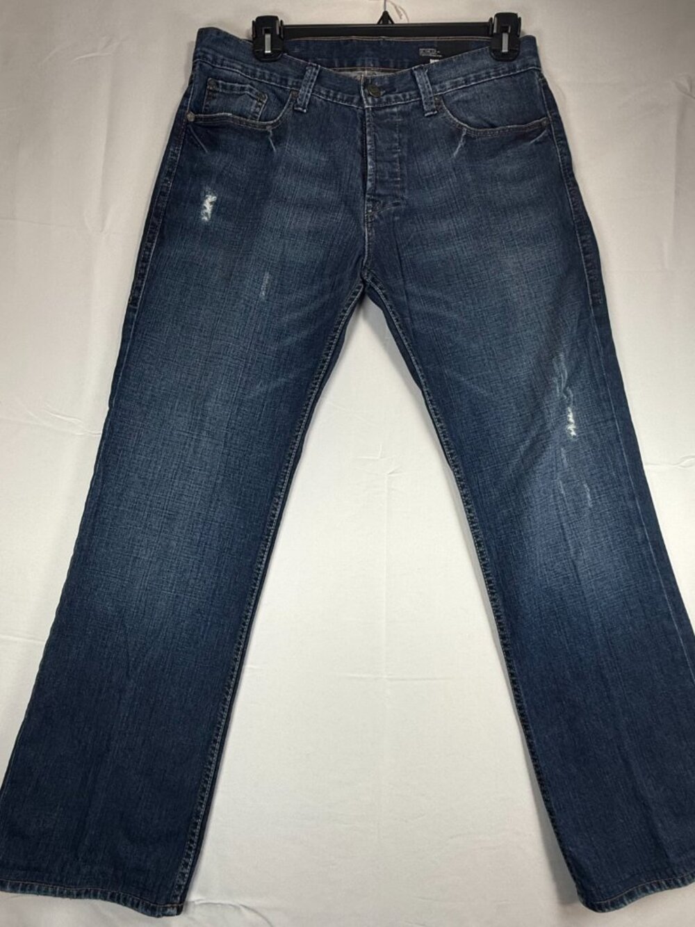 William Rast Men's Keith Bootcut Jeans Dark Wash Distressed Denim Size 34 **Note